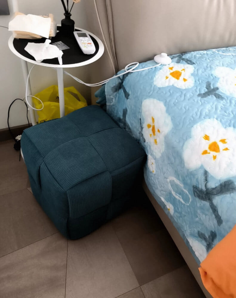 สตูลผ้าลูกฟูก MY DOLLS HOUSE COZY CUBE 38 ซม. สีน้ำเงินอมเขียว_3